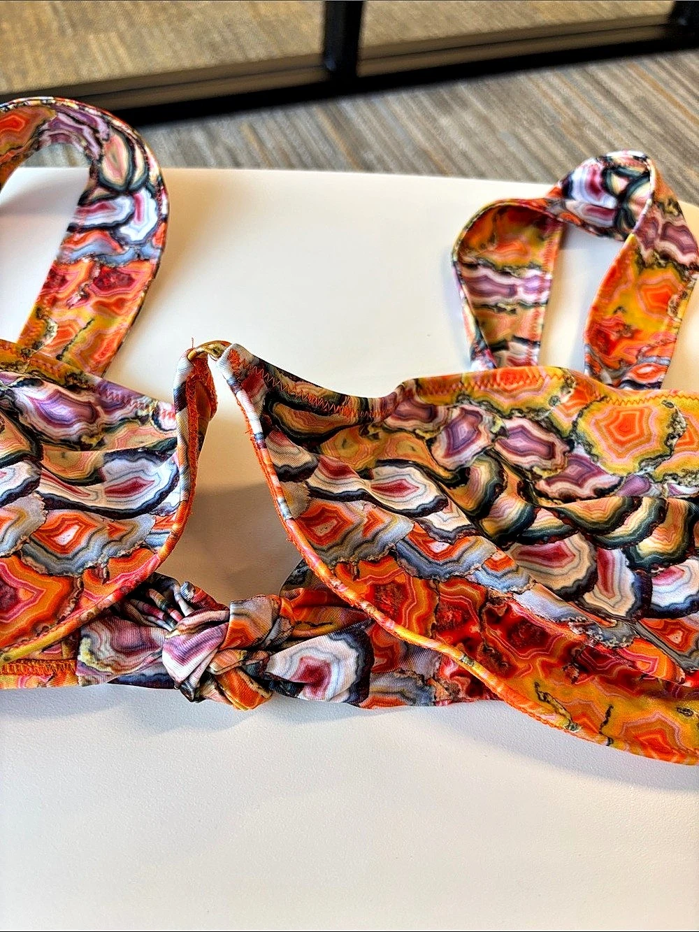 Strawberry Milk Mob Abstract Print Bikini Top Xxl Like New — image 4 of 8